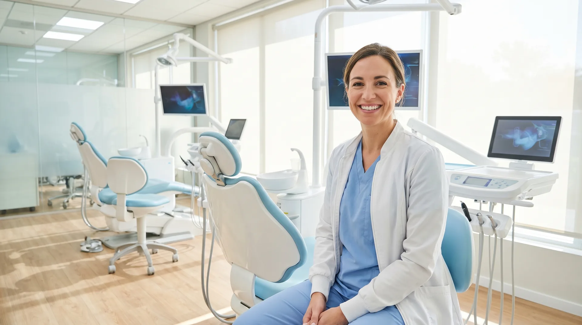 Sorriso luminoso e ambiente dello Studio Dentistico Chiarenza